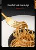 24-Piece Titanium Gold Stainless Steel Cutlery Set with Western Steak Knife, Fork, Spoon, and Laser Logo - Gift Pack.