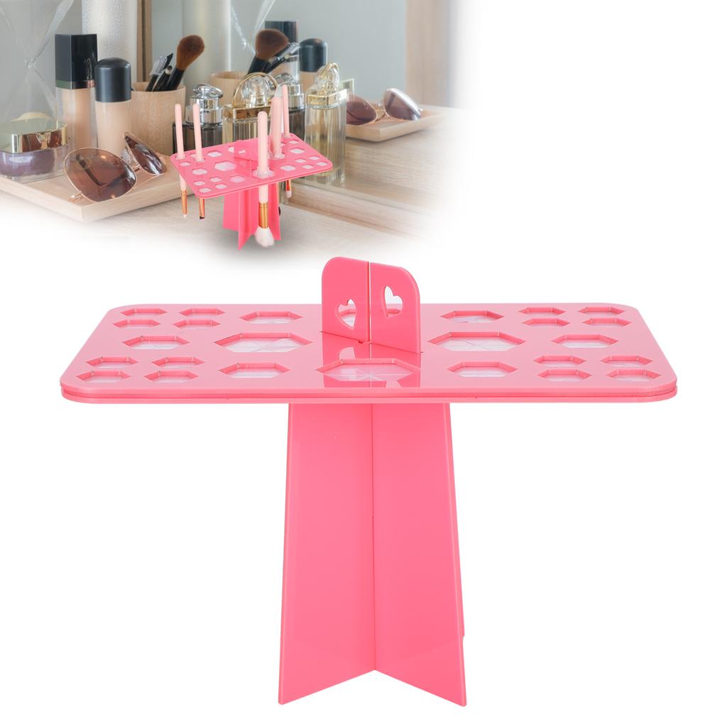 26 Hole Makeup Brush Drying Rack Organizer Cosmetic Brush Display Stand Shelf Tool
