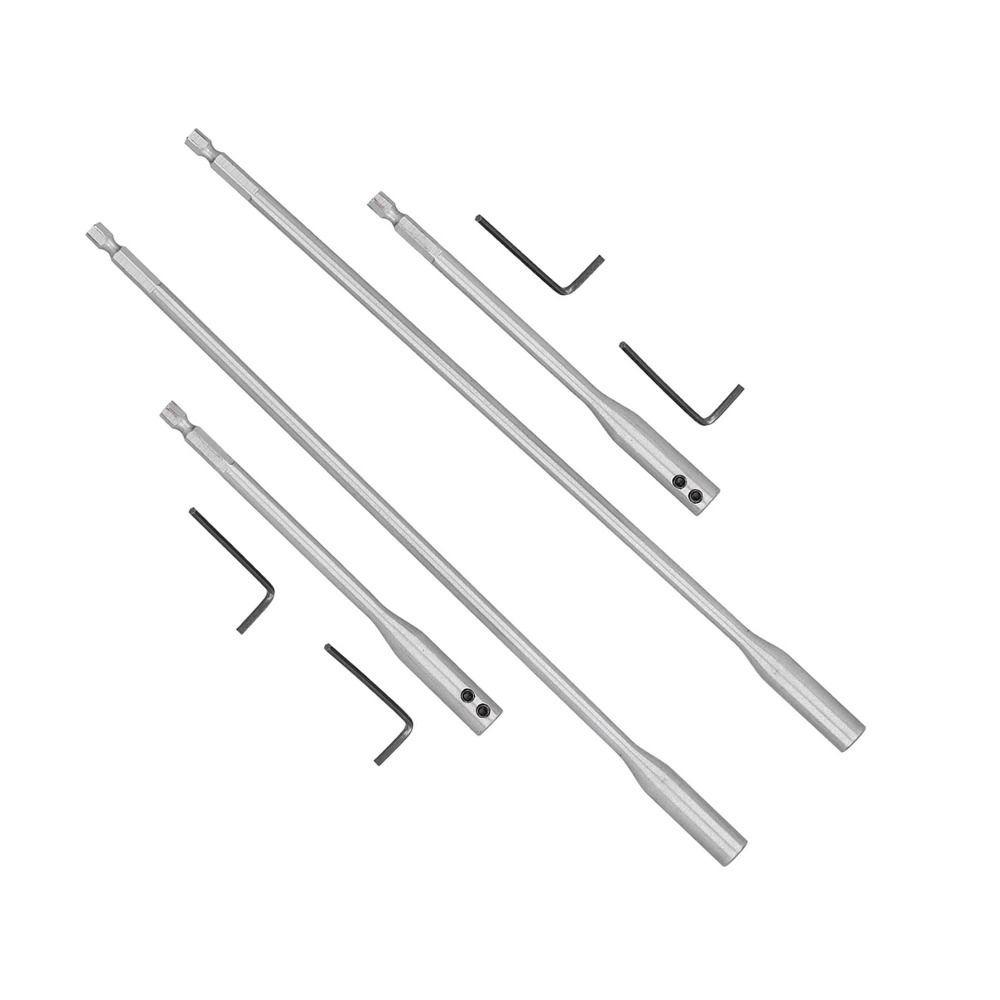 

8 Pcs 1/4 Inch Hex Shank Drill Bit Extension Set High-Carbon Steel 6 inch & 12 inch Lengths Spade Bit Extension Set