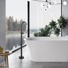 Bathroom Faucet Matte Black Bathtub Shower Faucet Round Floor Stand Mixer Single  Handle Hot Cold Water Tap Bagnolux