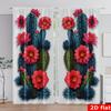 A Variety of Colorful Cactus Patterns Print Drapes Room Darkening Window Curtains for Home Decor,Rod Pocket Blackout Curtains