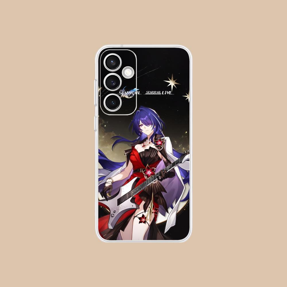 HSR Acheron Clear Mobile Phone Case for Samsung Galaxy S25 S24 S23 S22 S21Plus FE Ultra Colorful Cover