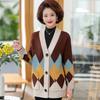 Middle-aged Mother Spring and Autumn Knitted Cardigan New Good Sweater Jacket Top Middle-aged and Elderly Women's Clothing