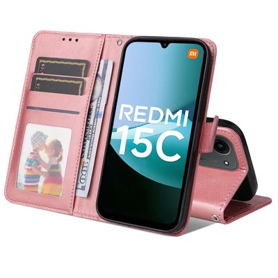For Xiaomi Redmi 15C 5G (EU) (173mm)/15C 4G (EU) (173mm) Case Wallet PU Leather Folio Flip Phone Cover