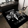 1 peça Tapete de Chão Led Zeppelin para Home Office, Poliéster Durável com Fácil, Decoração de Escritório, Estilo Urbano, Base Antiderrapante