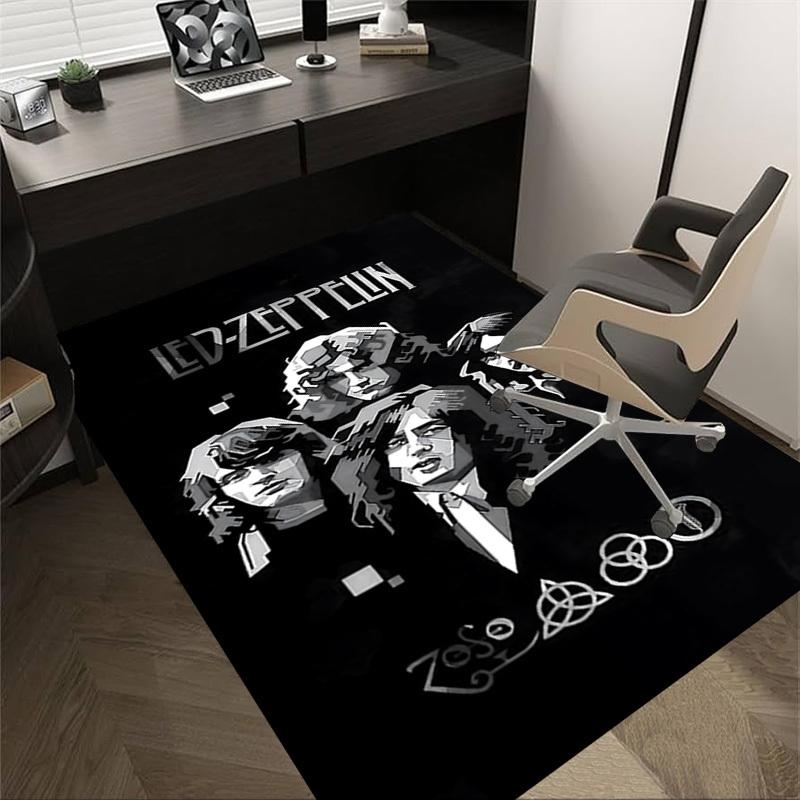 

1pc Led Zeppelin Home Office, Durable Polyester Floor Mat with Easy, Office Decor, Urban Style, Nonslip Backing 60cm by 90cm