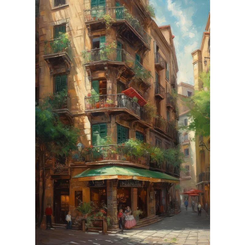 Beauty Romance Townscape Posters Marrakech Morocco Italy City of Water Prints Canvas Painting Wall Art Pictures Home Room Decor