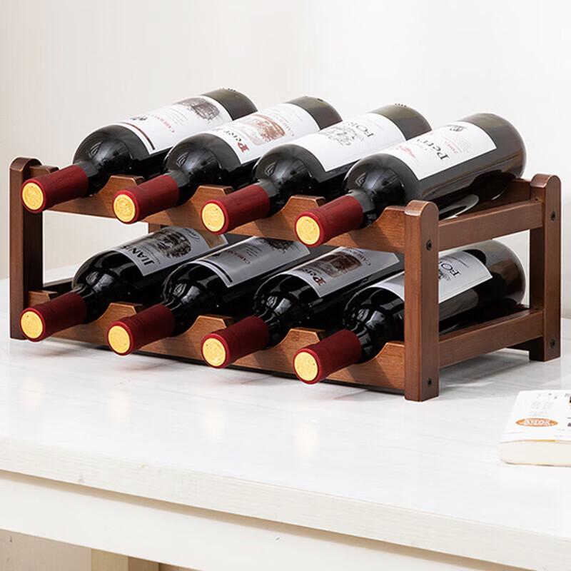 Pabey 2-Tier Desktop Wine Rack (Holds 8 Bottles)