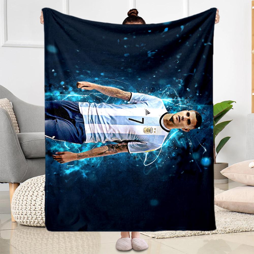 Argentina Football Player Blanket Ultra-Soft Perfect for Seaside Bed Office Chair Four Seasons Multipurpose Stylish Decor