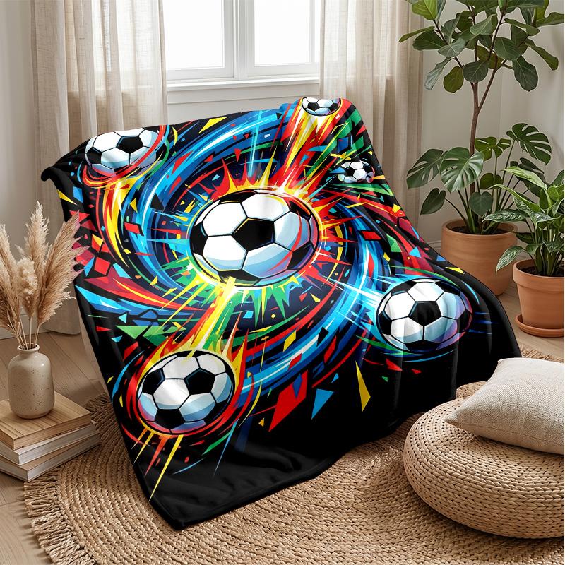 Soccer Ball Explosion 2 Theme blanket Lightweight Warm Flannel Blanket Decorative Throw Blanket for Home Decoration