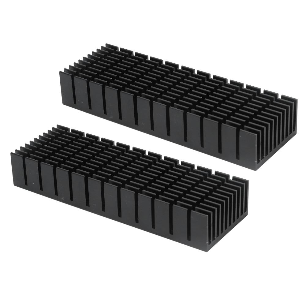 2Pcs With Adhesive Cooling Fins 120*40*20mm Aluminum Power Radiator  Heat Dissipation