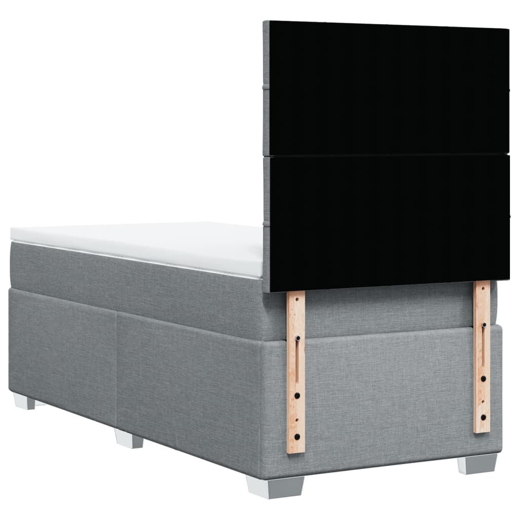 Box Spring Bed with Mattress Light Grey 80x200 cm Fabric