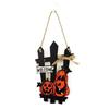 Door Decoration - AIMOONSA - 9.8 X 6.1 Inches - Scary Pumpkin - Pre-assembled Wood - Reusable