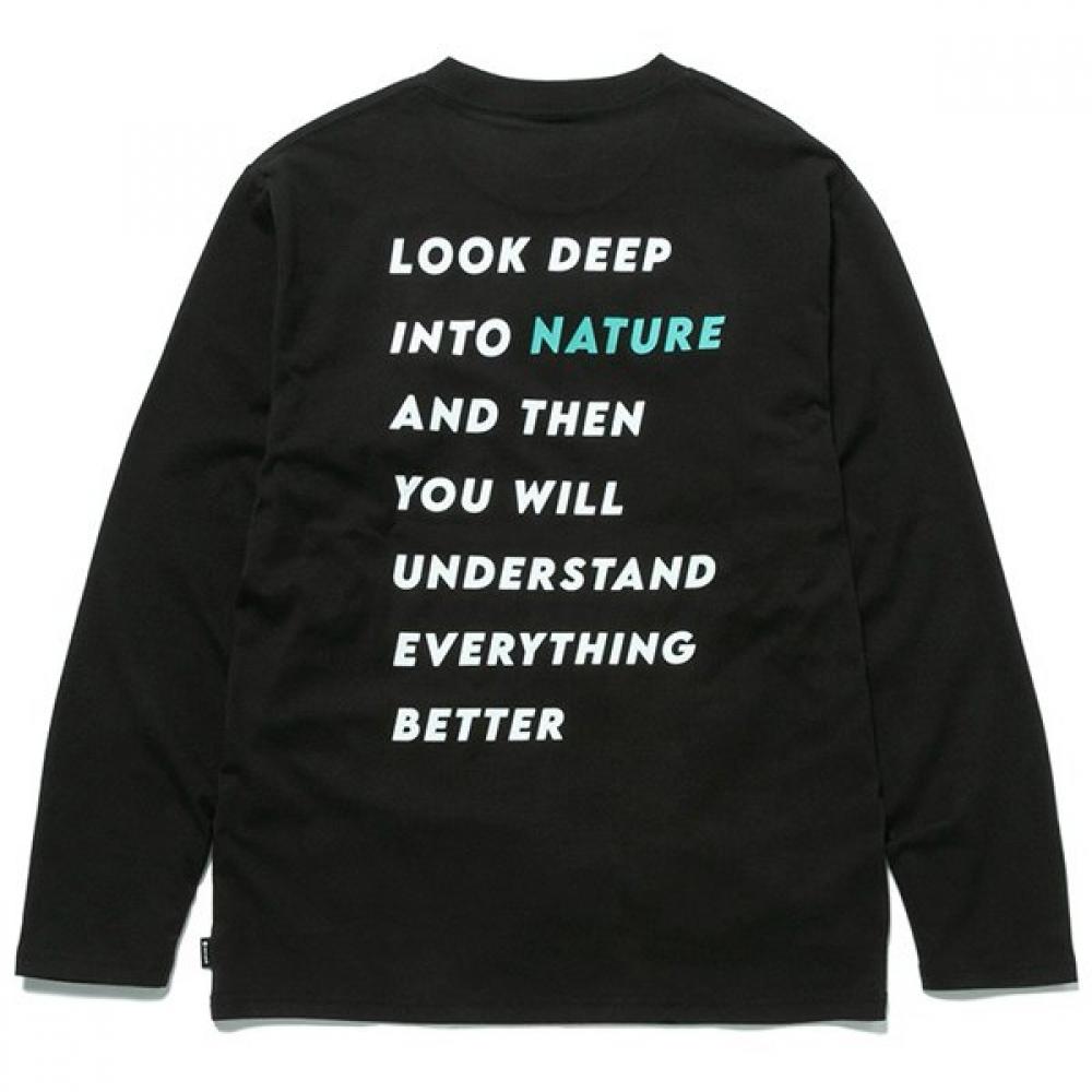 Snow Peak Think Twice Long Sleeve T ShirT Think Twice Long Sleeve T ShirT TS 24au10602bk Black S [ouTdoor cuT Sew menS]