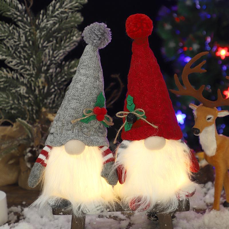 Christmas LED Knit Gnome Hat Ornament - High-End Holiday Party Decoration Gift