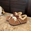 Rindslederversion Innenhöhenerhöhung Samt Damen Herbst und Winter neue Retro warme Wolle Baumwollschuhe