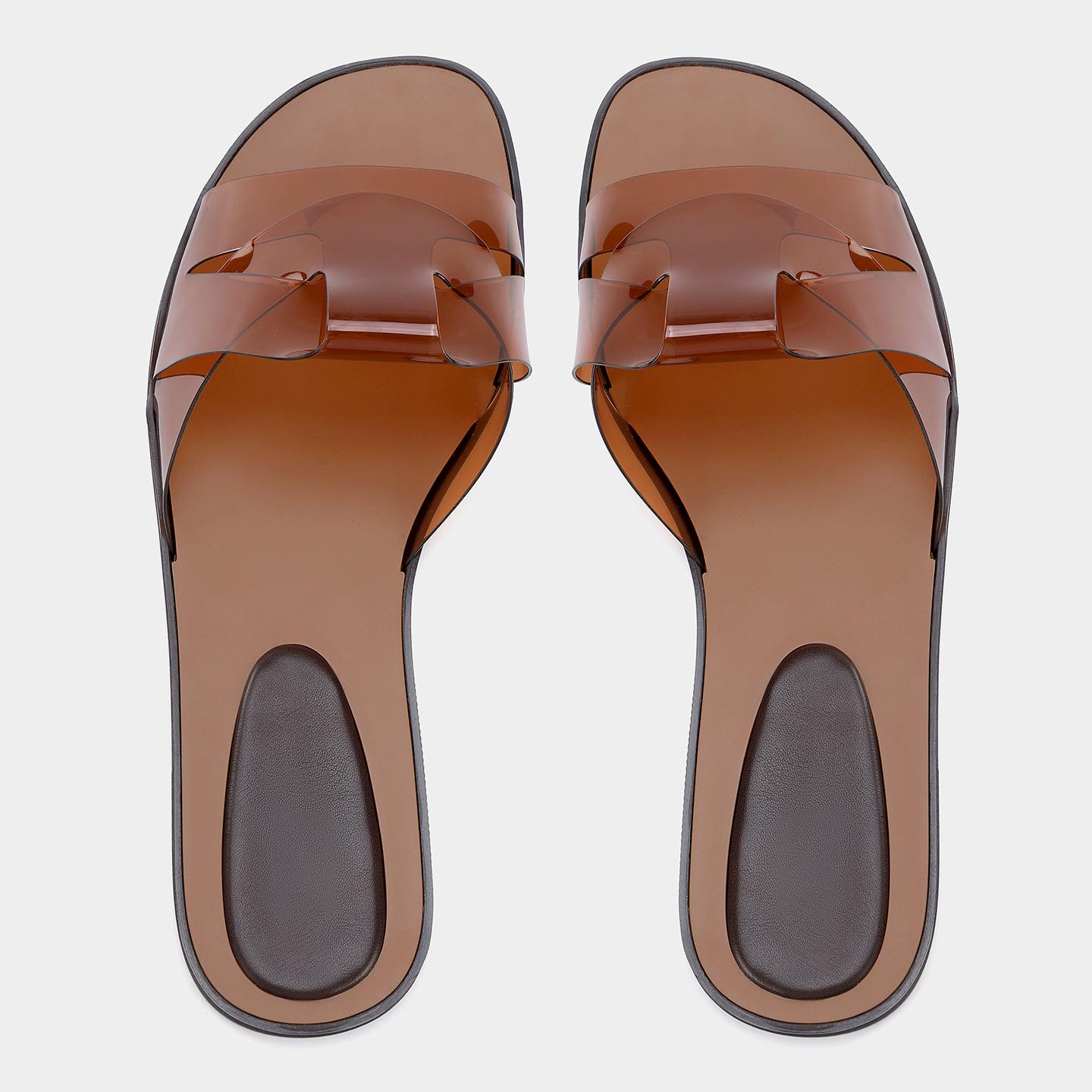 Women s Square Toe Cross Strap Flat Sandals - Versatile Outdoor Slides 37 светло-коричневого 2390₽