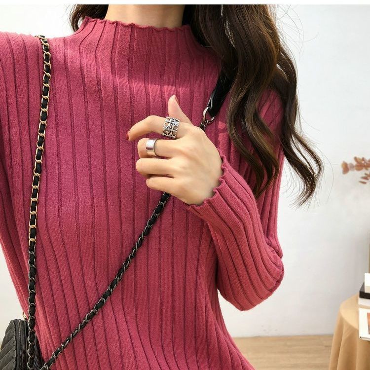 Turtleneck Pullovers Basic Sweaters Women Autumn Winter Primer Shirt Long Sleeve Short Slim-fit Tight Jumper Tops Solid