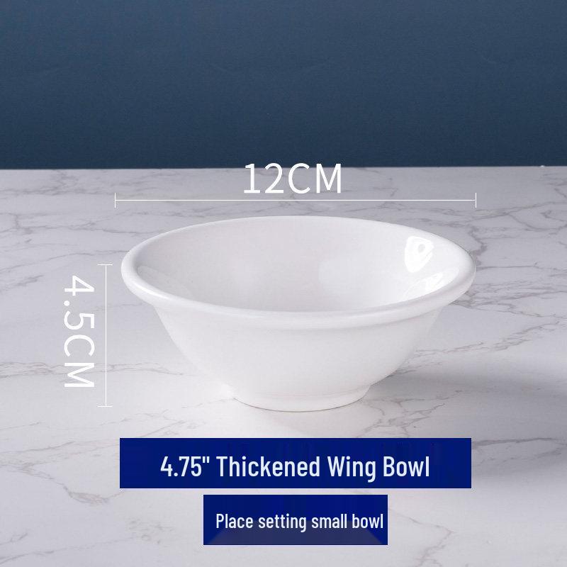 Thickened Ceramic Bowls for Rice, Breakfast, Soup, Noodles - Pure White