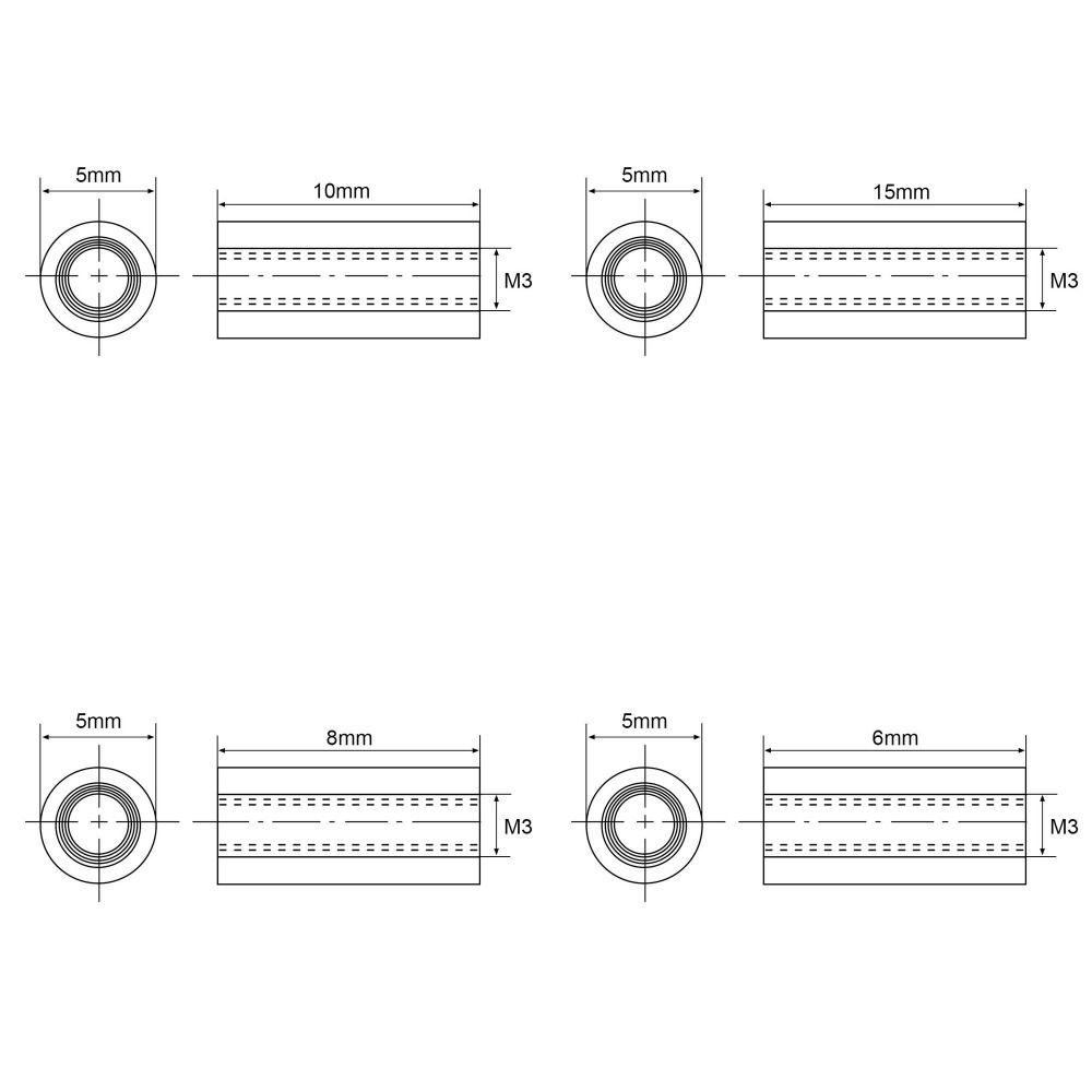 10pcs 5mm Standoff Column Spacer M3 for RC Airplane,FPV Quadcopter,CNC Durable