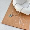 Sea Blue Stone Women Necklace Light Luxury Oval Aquamarine Pendant Collar Chain Moonlight Stone Fashion Jewelry