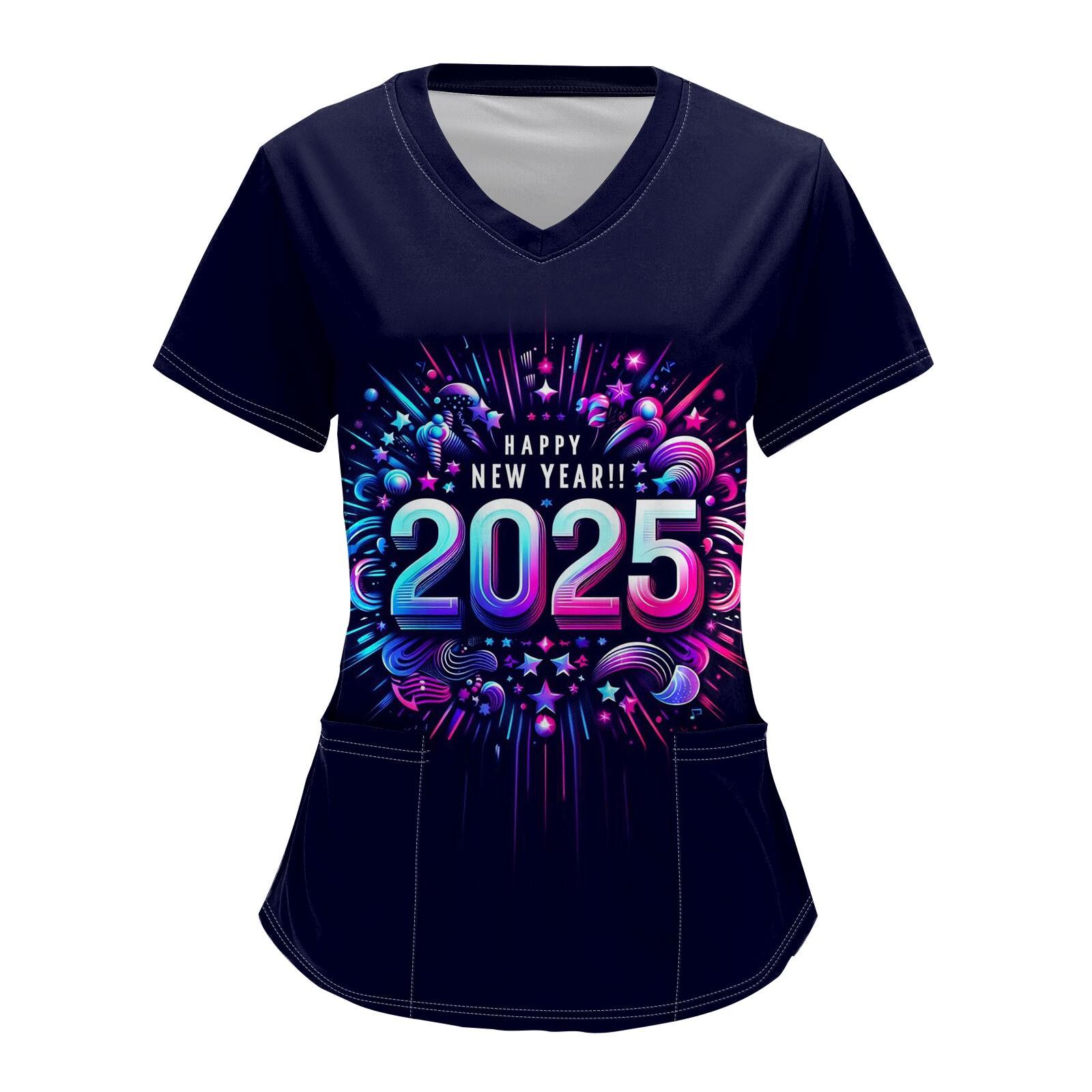 

Женский модный комбинезон с V-образным вырезом, короткими рукавами и карманами 2025 года с рождественским принтом XXXXXL чёрный