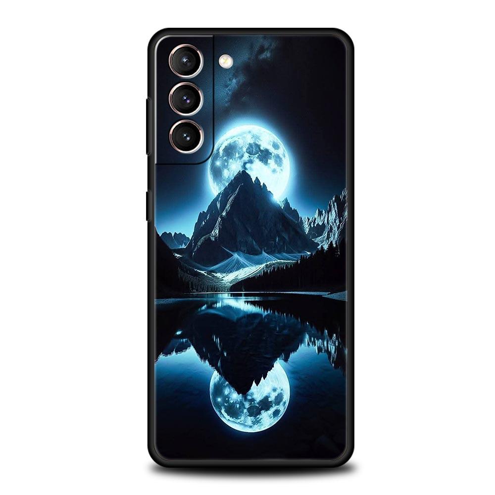 Black Mountain Peak Phone Case for Samsung Galaxy S26 S25 S24 S23 S22 S20 S21 FE Ultra S25 Edge Plus 5G Soft TPU Cover Funda Bag