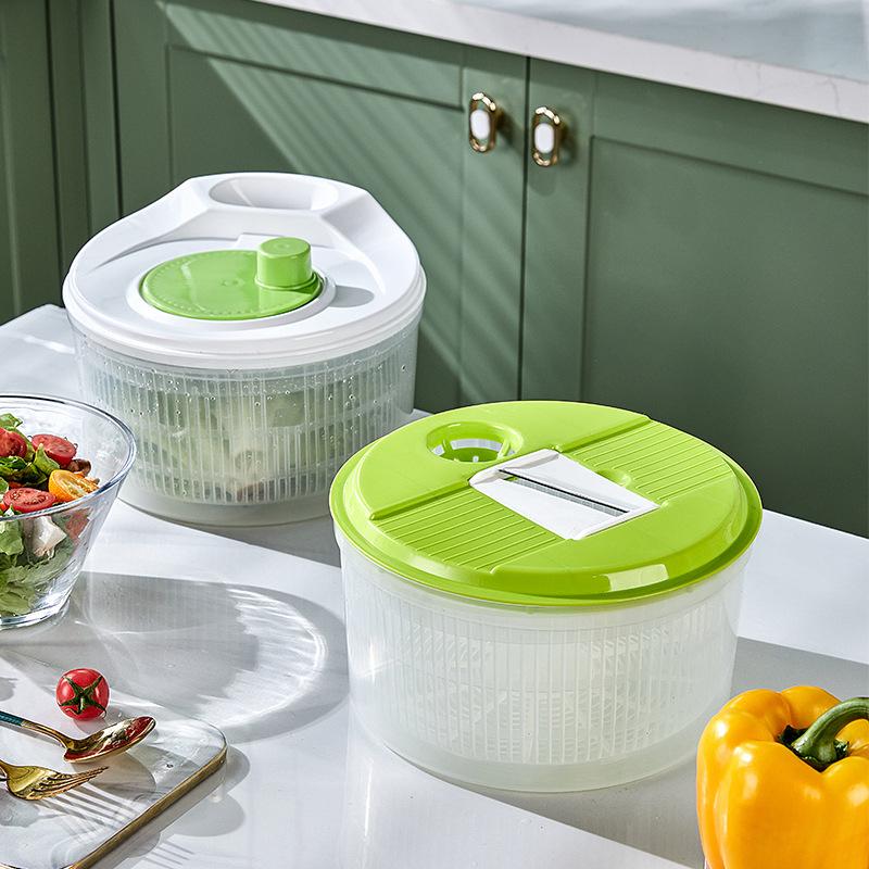 Multifunctional Hand-Cranked Vegetable Dehydrator Salad Spinner with Cutting Board Blades