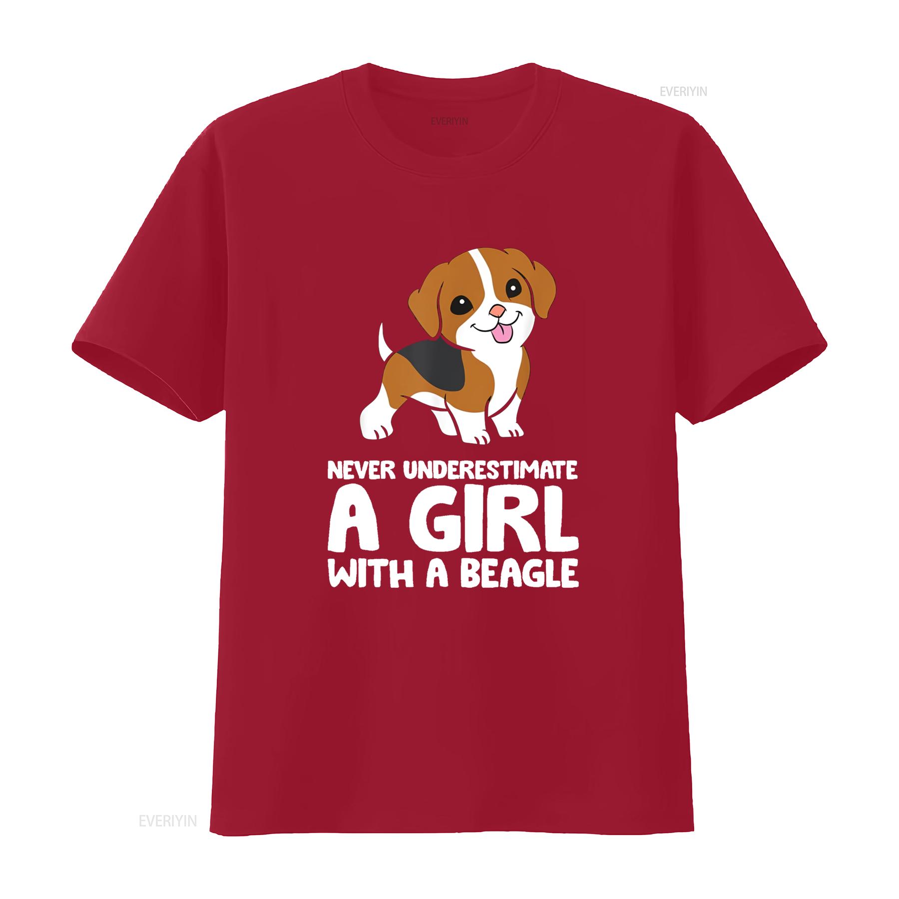 

Never Underestimate A Girl With Beagle Dog T Shirt vintage Washed Stretched Versatile designer clothes Soft S