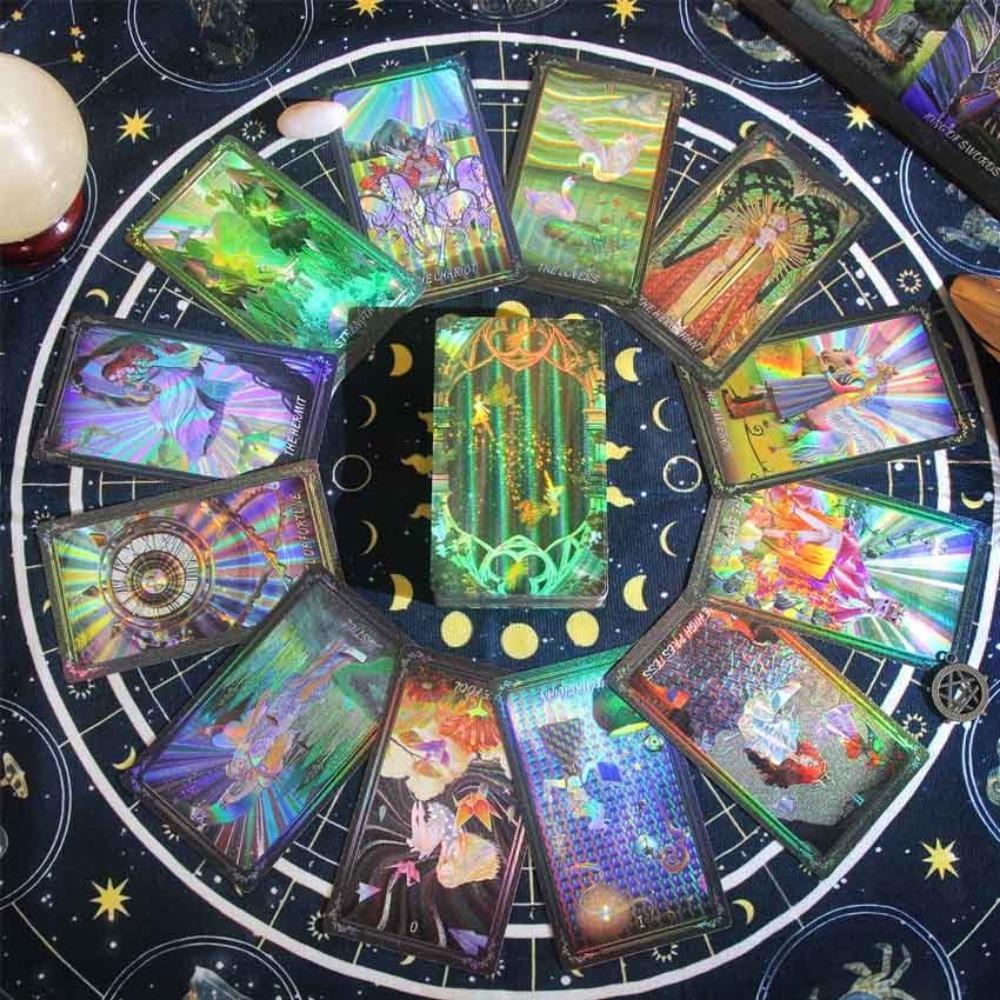 Pvc Waterproof The Shuttle Mirror Tarot Deck 12x7 Cm Paper Manual for Beginners 80 Pcs