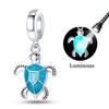 925 Silver Luminous Blue Ocean Series Octopus Starfish Charms Beads For Women Fit Bracelet DIY Jewelry Gifts