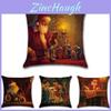 Unique Santa Claus Christmas Themed Linen Pillow Case Cushion Cover For Holiday Cheer