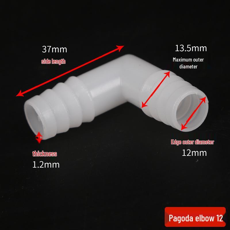 Raccord en T coudé de pagode Connecteur de tuyau Raccords en plastique caoutchouc - Accessoires pour tuyaux d'eau