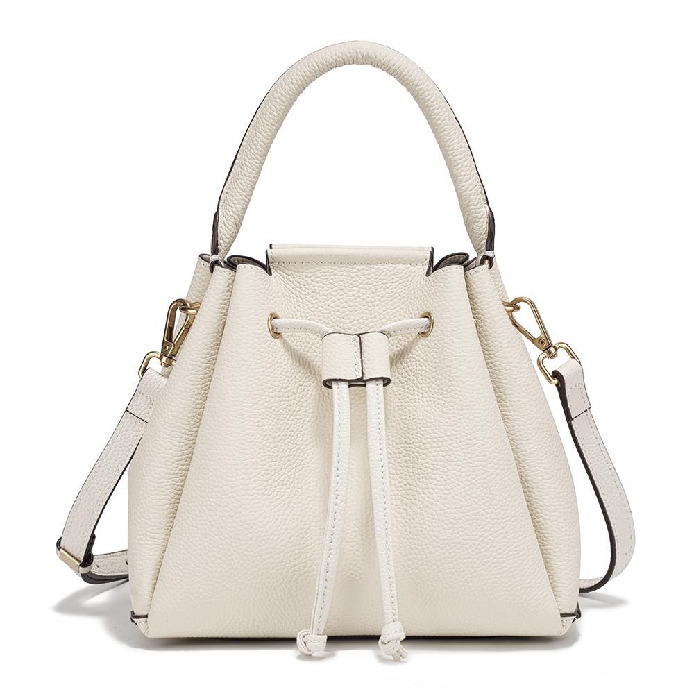 Zency Women s Genuine Leather Top-Handle Bag Luxury Shoulder Handbag бежевый