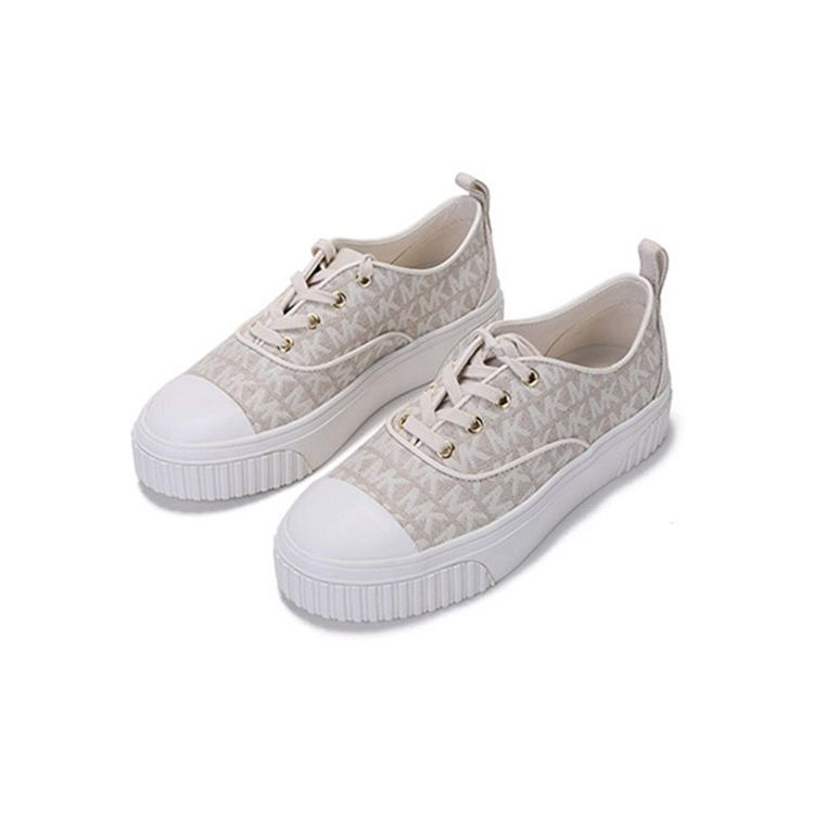 Michael Kors Ollie Comfortable Versatile Low-Top Fashion Sneakers Women Sneakers Vanilla-White 43T1OEFS3Y-VANILLA