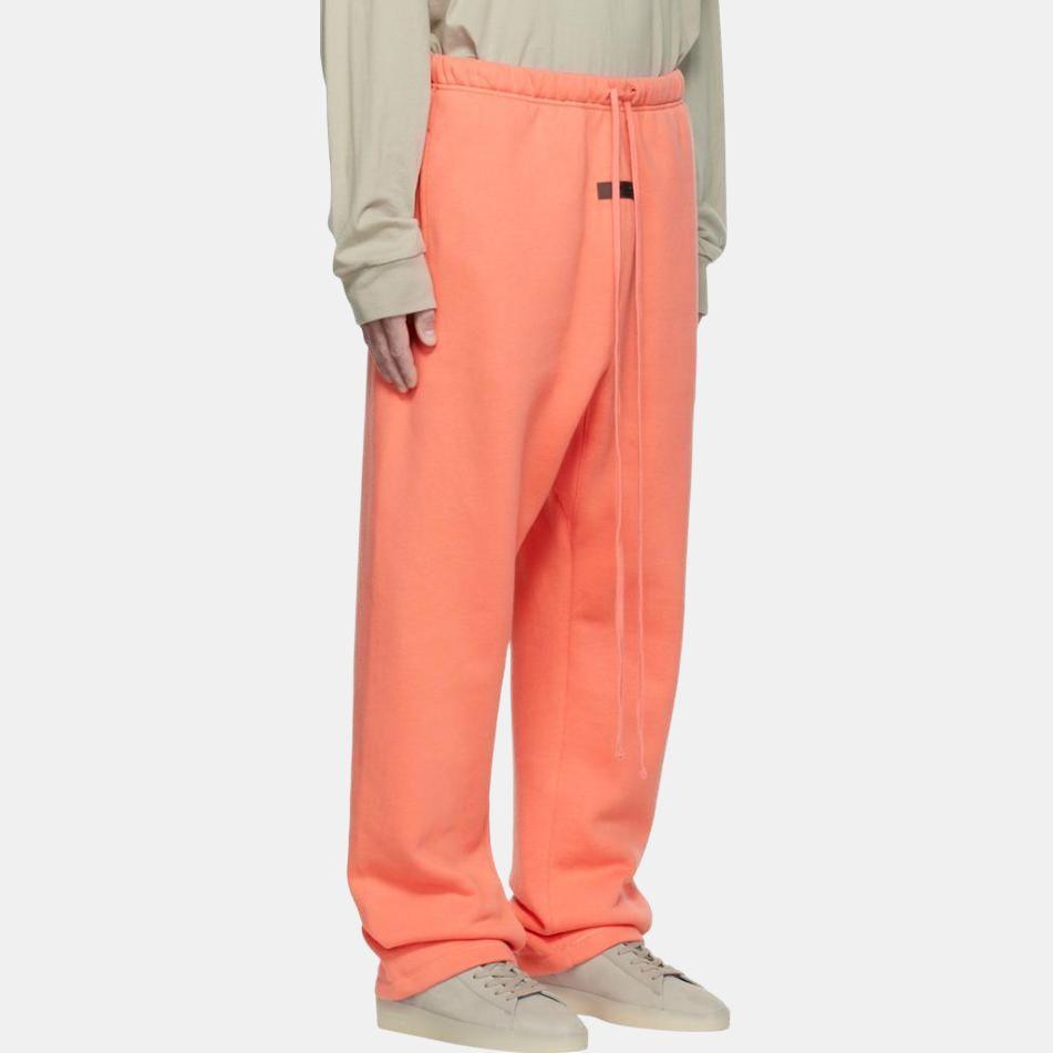 Fear of God Essentials Fleece Tepláky FW22 Volný Střih S Potiskem Loga Pánské Spodní Díly Korálově Červené FOG-FW22-385