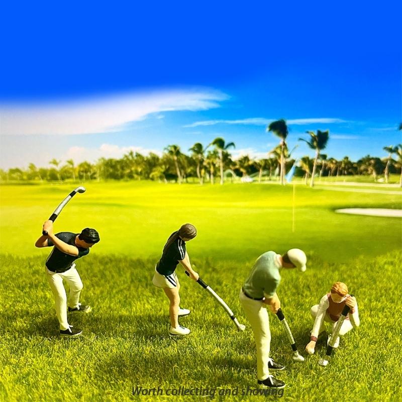 Golf Player Figure Model 1:64 Scale Hand Painted Miniature Figure for Miniature Scene Dioramas Props,Model Car Display