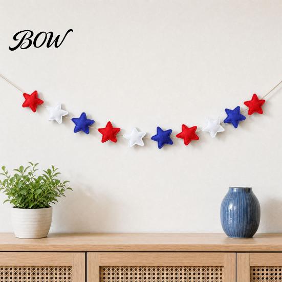 Decorative Hanging Sign Patriotic Garland Banner for 4th of July Decorations, Red White Blue Long-lasting Party Decor Bunting Memorial Day,