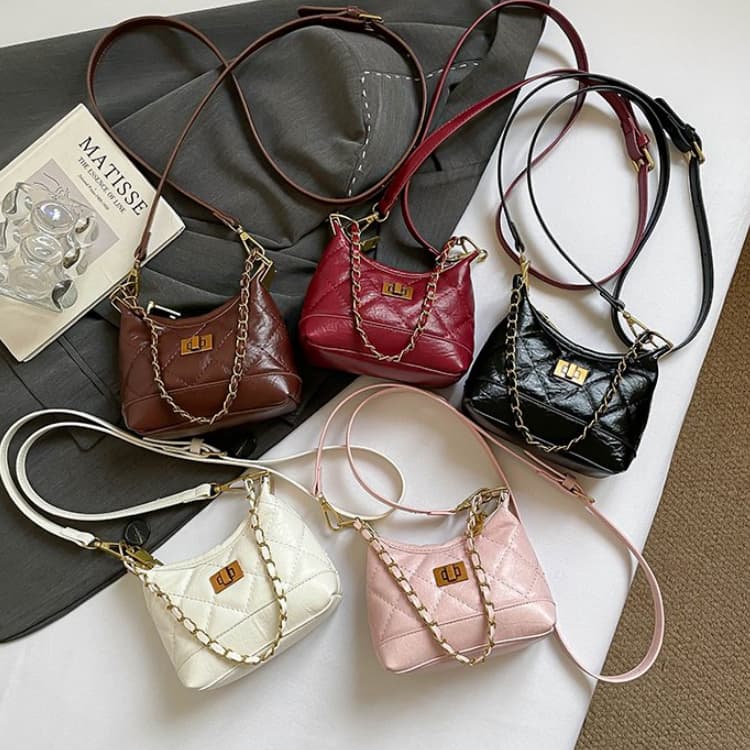 Vintage Rhombus Underarm Bag Daily Commuter Small Satchel