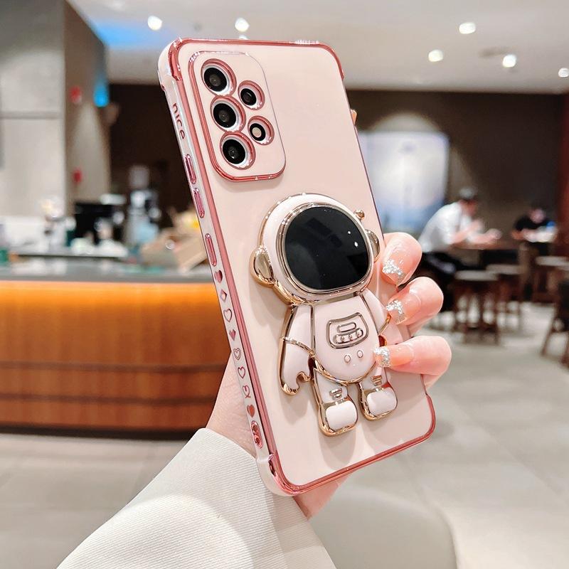 Side Plated Love for Samsung S25U Mobile Phone Case Soft Shell 15pro Full Inclusive Anti Fall Astronaut Support