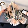 Spring Summer Thin Printed Faux Silk Sun Protection Butterfly Silk Scarf Long Shawl 2025 New Women 180x80cm Scarves Headscarf