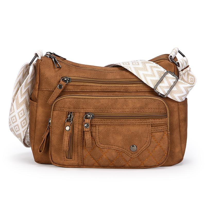 Women's Bag Large Capacity Shoulder Bag Multi-Layer Pocket Crossbody Bag Mother Bag