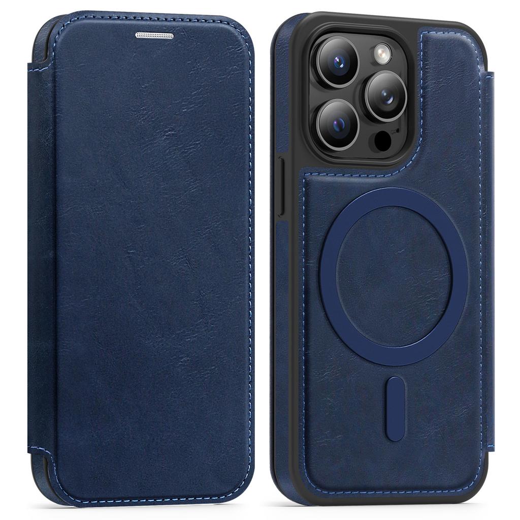 For iPhone 13 Pro Case Compatible with MagSafe RFID Blocking Card Holder Leather Phone Cover