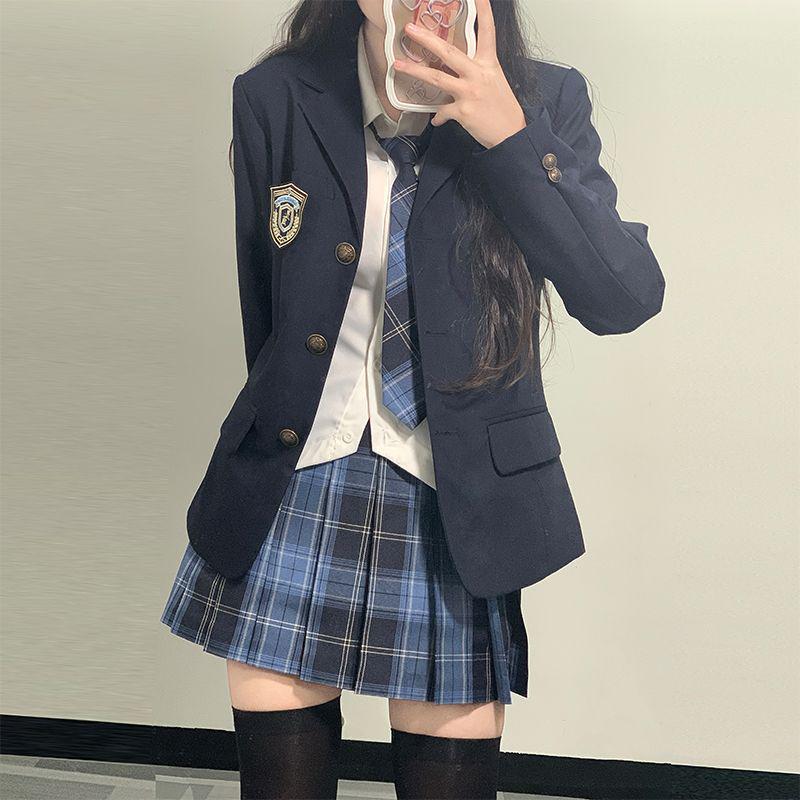 Women's College-Style JK Suit for Autumn/Winter - Student Uniform Jacket for Performance and Class Wear