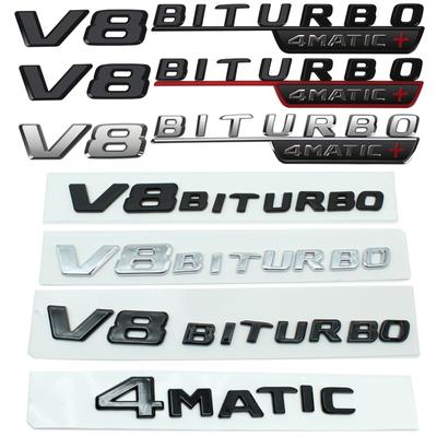 2ks V8 BITURBO 4MATIC+ 4MATIC Auto Znak Znak Nálepka pro Mercedes Benz AMG W117 CLA45 W205 C63 W212 E63 W207 W176 A45