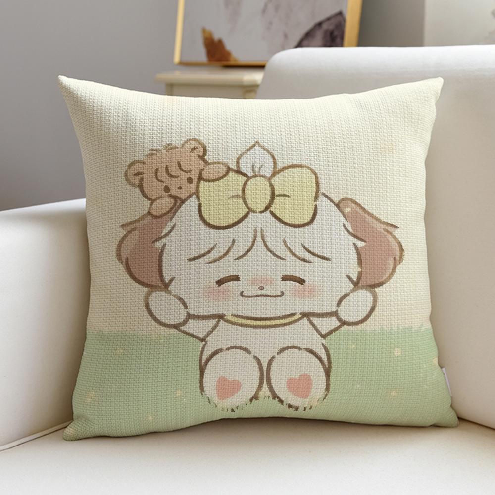 Cute MmikkoS Cushion Cover Breathable and skinfriendly linen pillowcase square removable and washable cushion