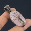 Rose Quartz Jewelry, 999 Copper Wire Wrapped Pendant Handmade Gemstone Jewelry, Gifts For Wife Brand New Pendant