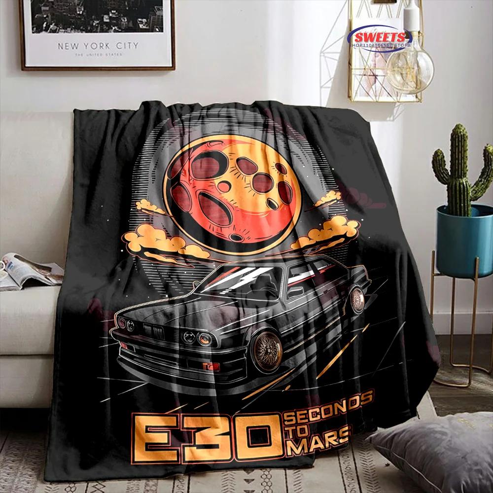 Druk 3D Marzenie Samochód Wyścigowy Flanelowy Koc Artystyczny Kocyk Sofa Pokrycie Łóżka Cztery Pory Roku Miękki Puszysty Kołdra Koc Rekreacja na Zewnątrz Drzemka