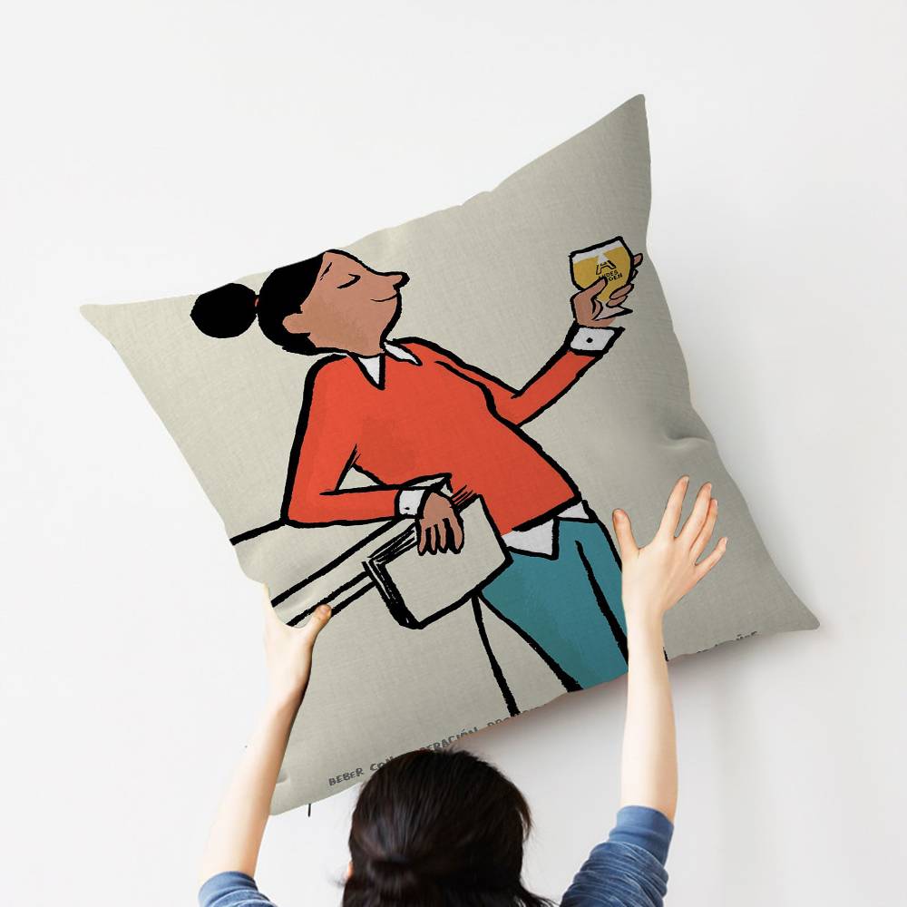 French Illustrator Jean Julie Pillow Gifts Home Office Furnishings Bedroom Sofa Car Cushion Cover Case 45x45cm