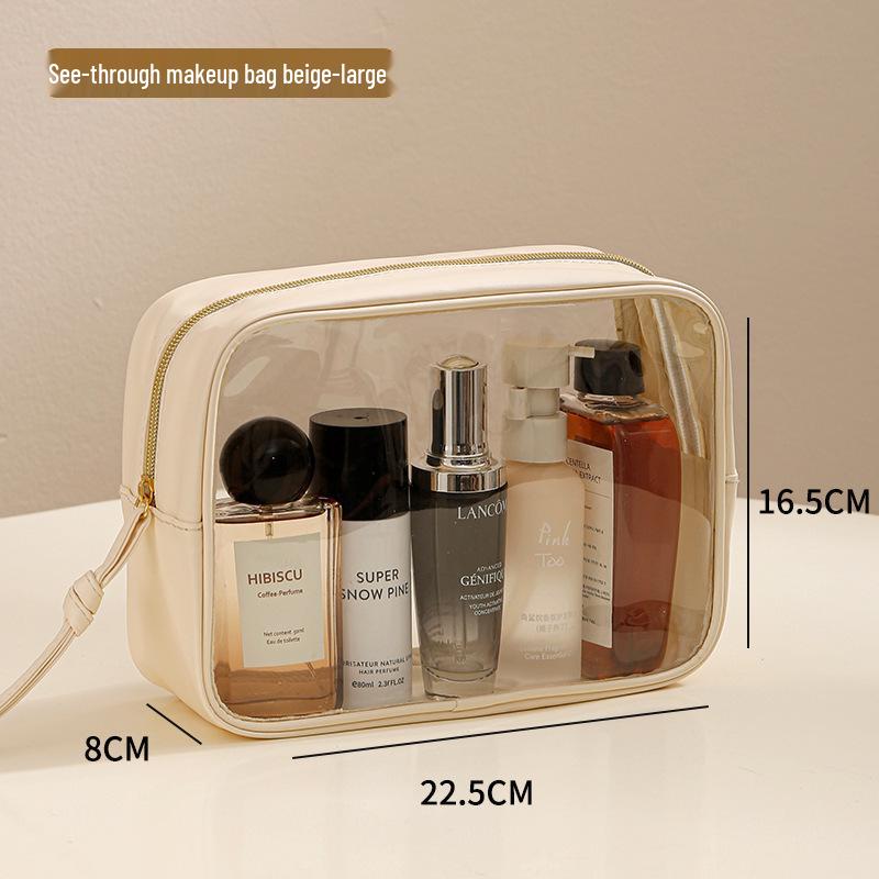 Large Transparent PVC Waterproof Travel Makeup Bag - Thickened, Multi-purpose, Portable Handheld Storage